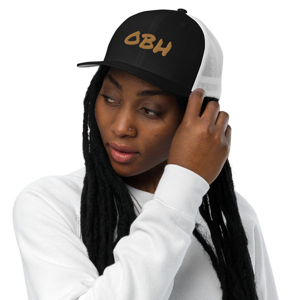 OBH Gold Logo Closed-back Trucker Cap