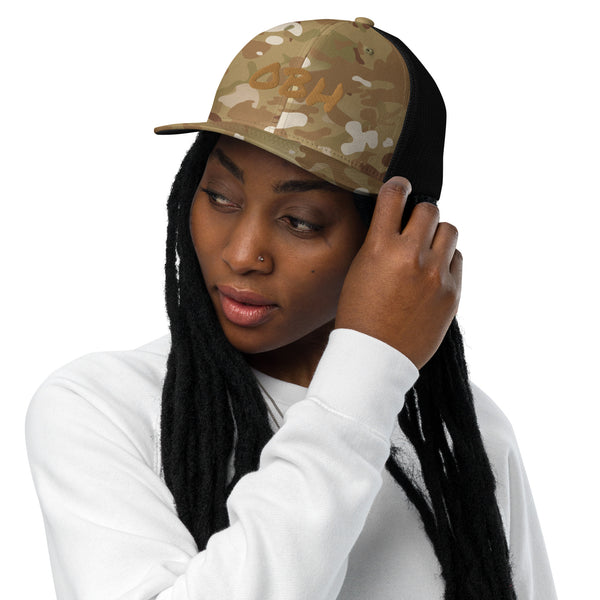 OBH Gold Logo Closed-back Trucker Cap