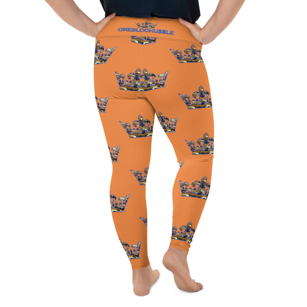 Orange OBH Crown Plus Size Leggings