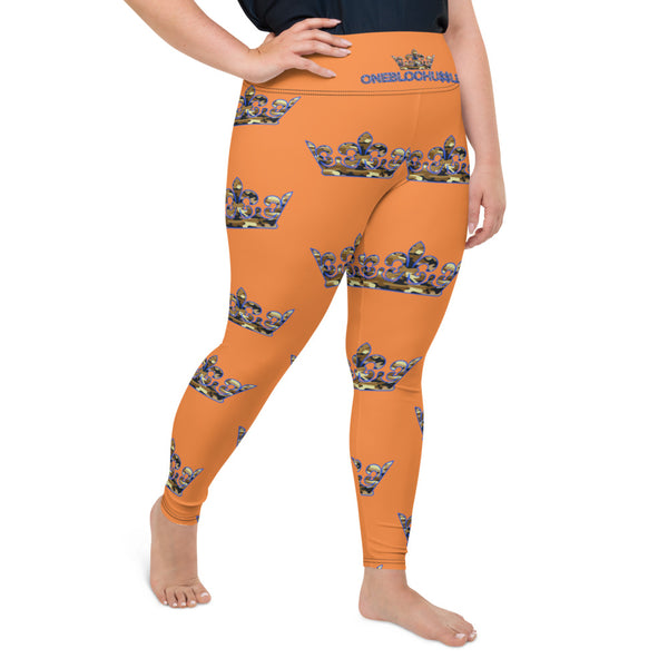 Orange OBH Crown Plus Size Leggings